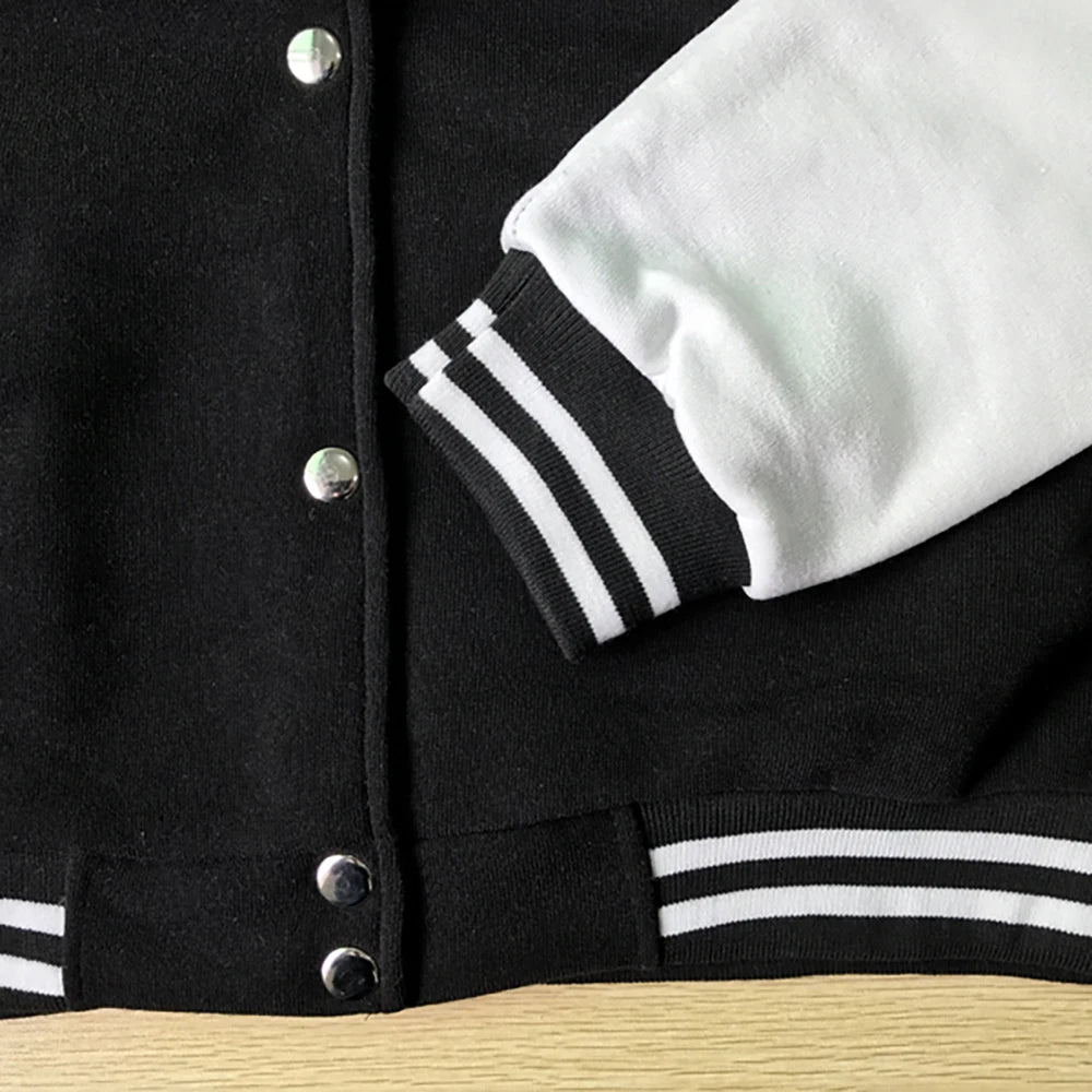 Black White Solid Color Jacket